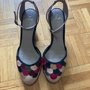 Camper Brown and Polka-dotted Patent Leather Heels